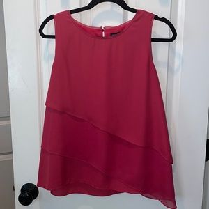White House Black Market Dark Pink Sleeveless Tiered Top. Size 10